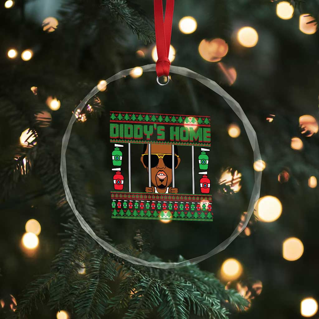 Funny Dirty Christmas Diddy's Home Diddy Party Crystal Glass Ornament TS09 Print Your Wear