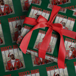 Funny Dirty Christmas Santa Diddy's Home Wrapping Paper Roll TS11 Green Print Your Wear