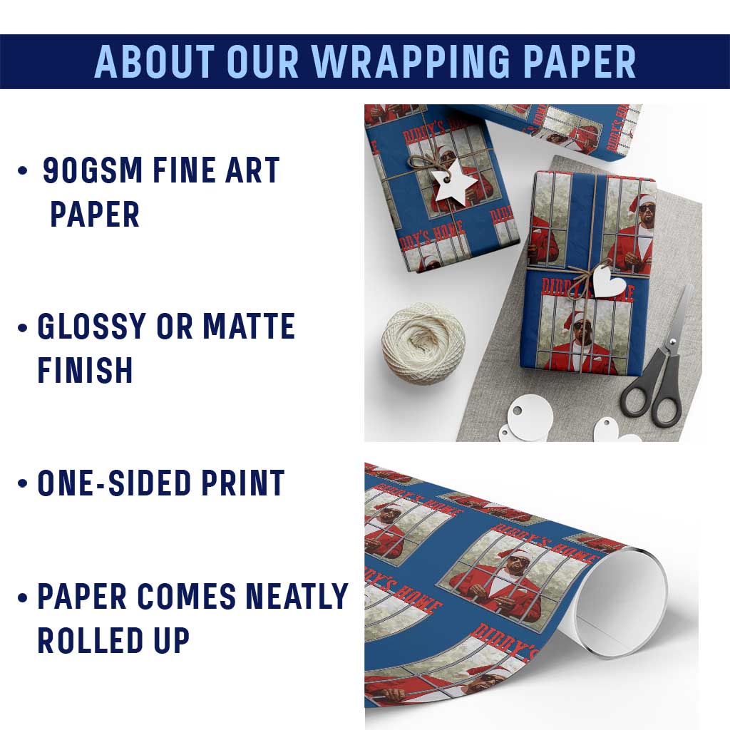 Funny Dirty Christmas Santa Diddy's Home Wrapping Paper Roll TS11 Print Your Wear