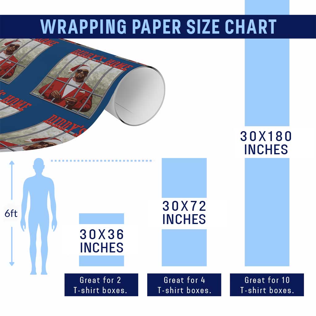 Funny Dirty Christmas Santa Diddy's Home Wrapping Paper Roll TS11 Print Your Wear