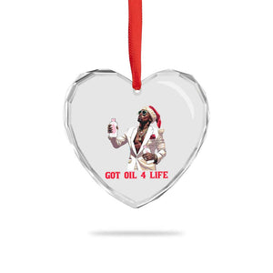 Funny Dirty Hiphop Xmas Heart Crystal Glass Ornament Got Oil 4 Life Diddy Party TS09 Print Your Wear