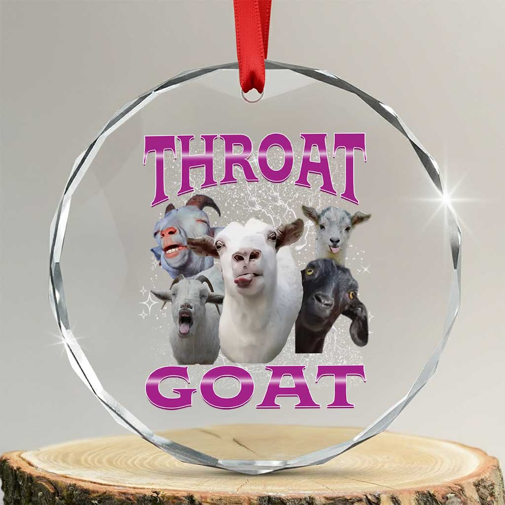 Funny Dirty Humor Crystal Glass Ornament Throat Goat TS12 Transparent Glass 3'' Circle Print Your Wear