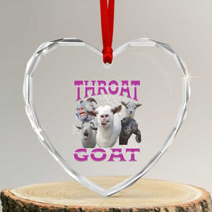 Funny Dirty Humor Heart Crystal Glass Ornament Throat Goat TS12 Transparent Glass 3'' Heart Print Your Wear