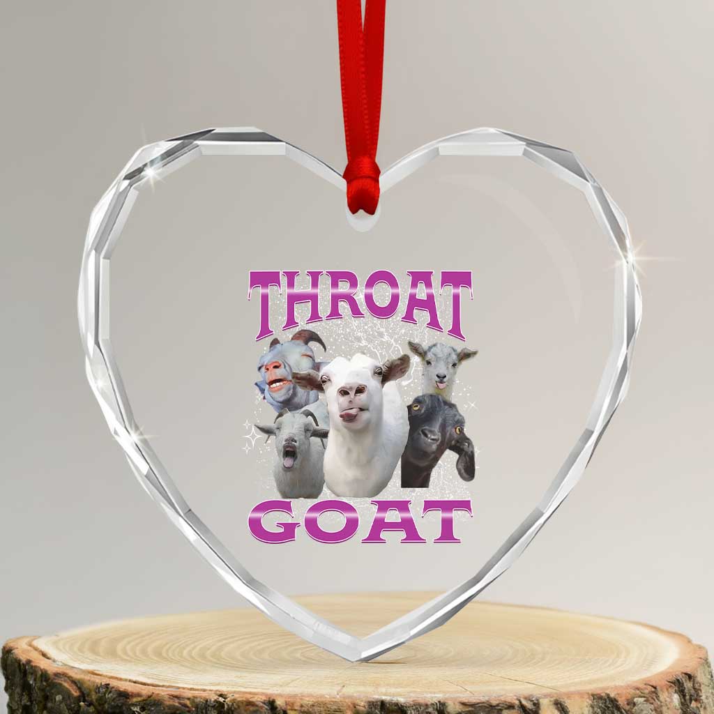 Funny Dirty Humor Heart Crystal Glass Ornament Throat Goat TS12 Transparent Glass 3'' Heart Print Your Wear