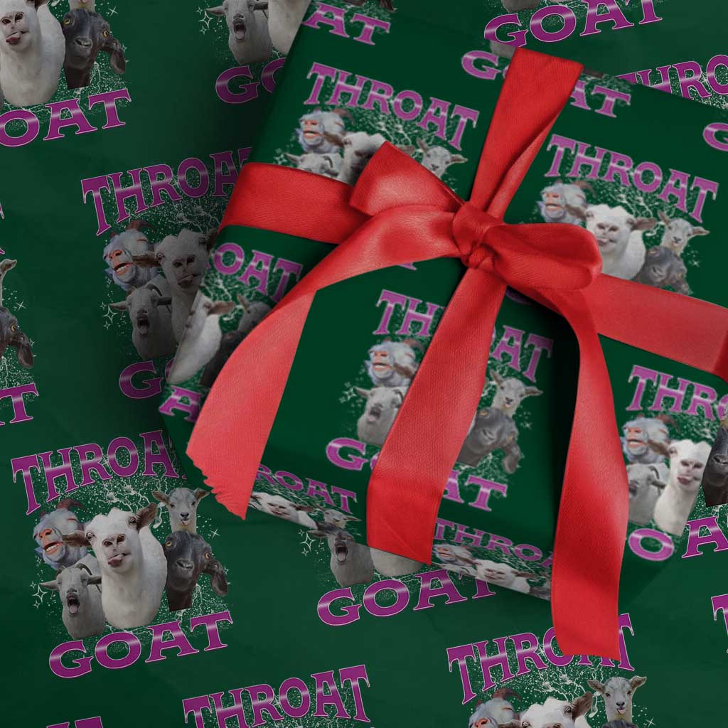 Funny Dirty Humor Wrapping Paper Roll Throat Goat TS12 Green Print Your Wear