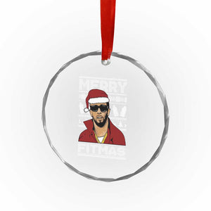 Funny Dirty Santa Diddy Merry Fitmas Crystal Glass Ornament TS11 Print Your Wear