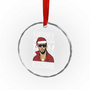Funny Dirty Santa Diddy Merry Fitmas Crystal Glass Ornament TS11 Print Your Wear