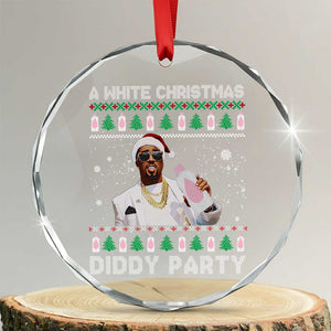 Funny Dirty Santa Diddy Xmas Crystal Glass Ornament A White Xmas Diddy Party Snowflake TS11 Transparent Glass 3'' Circle Print Your Wear