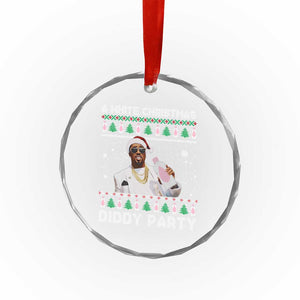 Funny Dirty Santa Diddy Xmas Crystal Glass Ornament A White Xmas Diddy Party Snowflake TS11 Print Your Wear