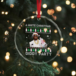 Funny Dirty Santa Diddy Xmas Crystal Glass Ornament A White Xmas Diddy Party Snowflake TS11 Print Your Wear