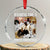 Funny Dirty Santa Diddy Xmas Crystal Glass Ornament Wishing You A White Xmas Santa Hat TS11 Transparent Glass 3'' Circle Print Your Wear