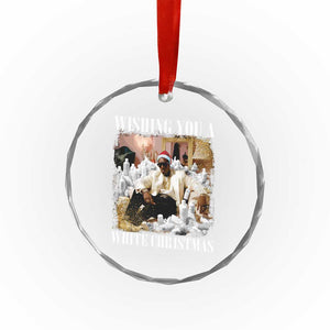 Funny Dirty Santa Diddy Xmas Crystal Glass Ornament Wishing You A White Xmas Santa Hat TS11 Print Your Wear