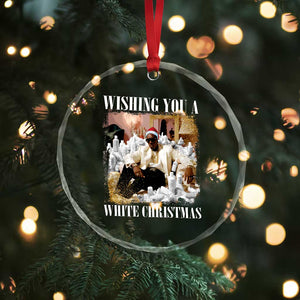 Funny Dirty Santa Diddy Xmas Crystal Glass Ornament Wishing You A White Xmas Santa Hat TS11 Print Your Wear