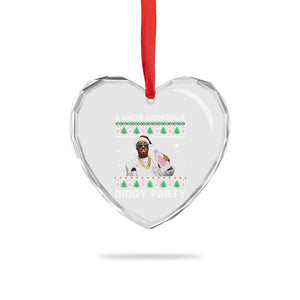 Funny Dirty Santa Diddy Xmas Heart Crystal Glass Ornament A White Xmas Diddy Party Snowflake TS11 Print Your Wear