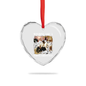 Funny Dirty Santa Diddy Xmas Heart Crystal Glass Ornament Wishing You A White Xmas Santa Hat TS11 Print Your Wear