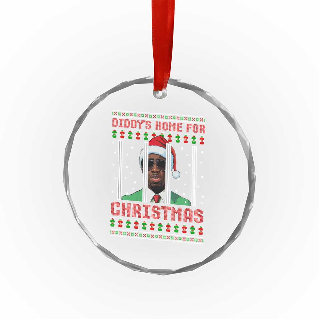 Funny Dirty Xmas Crystal Glass Ornament Diddy's Home For Christmas Diddy Party TS09 Print Your Wear