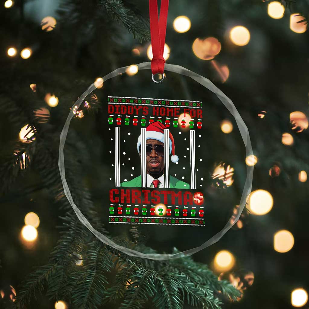 Funny Dirty Xmas Crystal Glass Ornament Diddy's Home For Christmas Diddy Party TS09 Print Your Wear