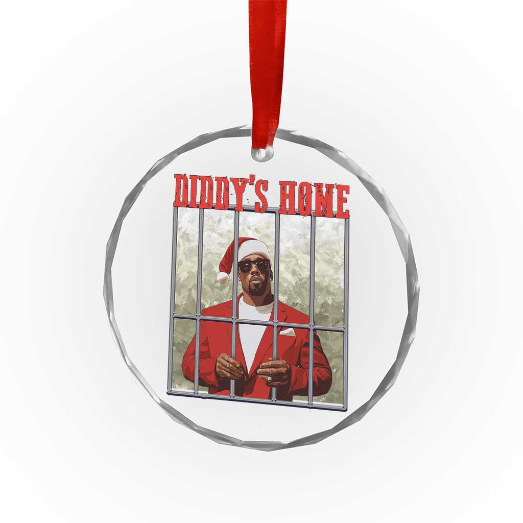Funny Dirty Xmas Santa Diddy's Home Crystal Glass Ornament TS11 Print Your Wear