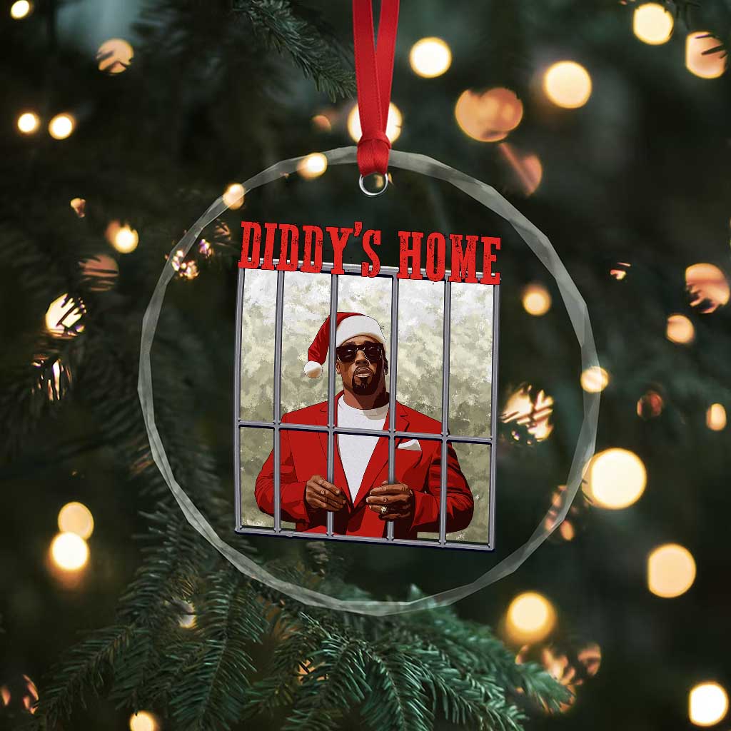 Funny Dirty Xmas Santa Diddy's Home Crystal Glass Ornament TS11 Print Your Wear