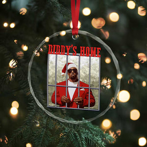 Funny Dirty Xmas Santa Diddy's Home Crystal Glass Ornament TS11 Print Your Wear