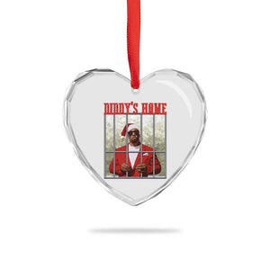 Funny Dirty Xmas Santa Diddy's Home Heart Crystal Glass Ornament TS11 Print Your Wear