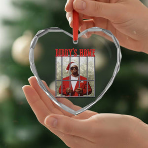 Funny Dirty Xmas Santa Diddy's Home Heart Crystal Glass Ornament TS11 Print Your Wear