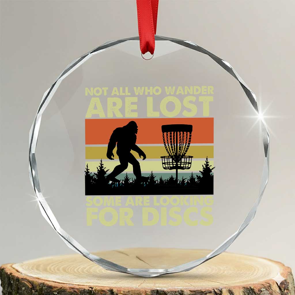 Funny Disc Golf Bigfoot Crystal Glass Ornament Vintage Sasquatch Sports Golfer Dad Frisbee TS10 Transparent Glass 3'' Circle Print Your Wear