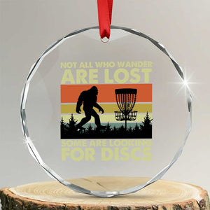 Funny Disc Golf Bigfoot Crystal Glass Ornament Vintage Sasquatch Sports Golfer Dad Frisbee TS10 Transparent Glass 3'' Circle Print Your Wear