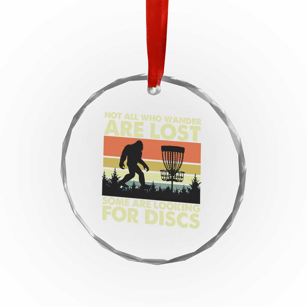 Funny Disc Golf Bigfoot Crystal Glass Ornament Vintage Sasquatch Sports Golfer Dad Frisbee TS10 Print Your Wear