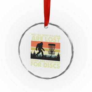 Funny Disc Golf Bigfoot Crystal Glass Ornament Vintage Sasquatch Sports Golfer Dad Frisbee TS10 Print Your Wear