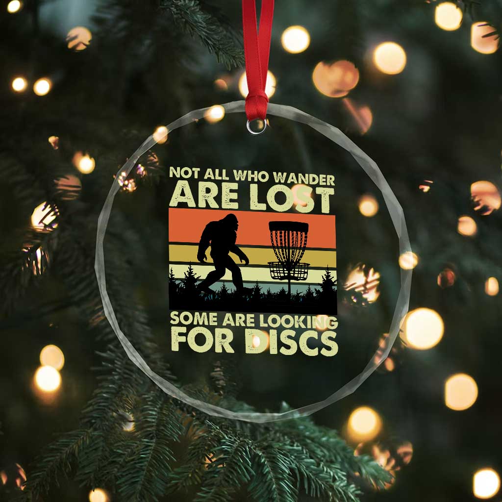 Funny Disc Golf Bigfoot Crystal Glass Ornament Vintage Sasquatch Sports Golfer Dad Frisbee TS10 Print Your Wear