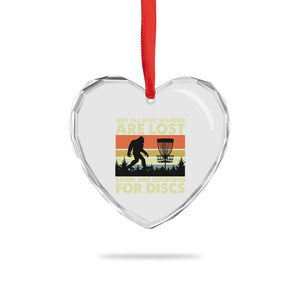 Funny Disc Golf Bigfoot Heart Crystal Glass Ornament Vintage Sasquatch Sports Golfer Dad Frisbee TS10 Print Your Wear