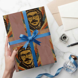 Funny Do It Lady Vintage Wrapping Paper Roll Retro 70s Mustache Guy Meme Parody TS02 Mocha Print Your Wear
