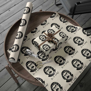 Funny Do It Lady Wrapping Paper Roll Mustache Guy Meme Parody TS02 Beige Print Your Wear