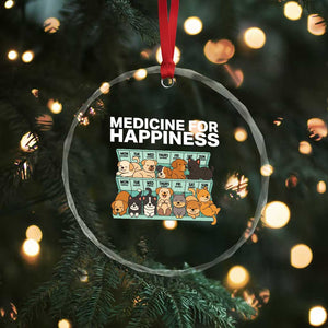 Funny Dog Lover Crystal Glass Ornament My Medicine For Happiness Called Cats Everyday TS10 Print Your Wear