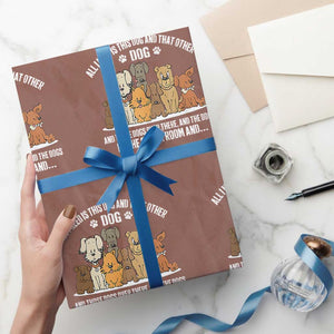 Funny Dog Lover Wrapping Paper Roll Fur Mama Dad Dog Rescue TS10 Mocha Print Your Wear