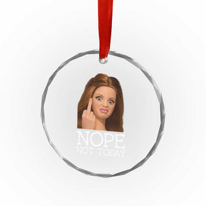Funny Doll Face Disgusted Crystal Glass Ornament Nope Not Today Meme TS12 Print Your Wear