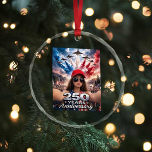 Funny Doll Face Meme 4th Of July Crystal Glass Ornament USA Freedom Jet Fighter Graphic TS12 Print Your Wear