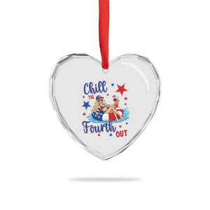 Funny Doll Face Meme 4th Of July Heart Crystal Glass Ornament Chill The Fourth Out