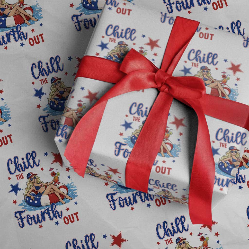 Funny Doll Face Meme 4th Of July Wrapping Paper Roll Chill The Fourth Out