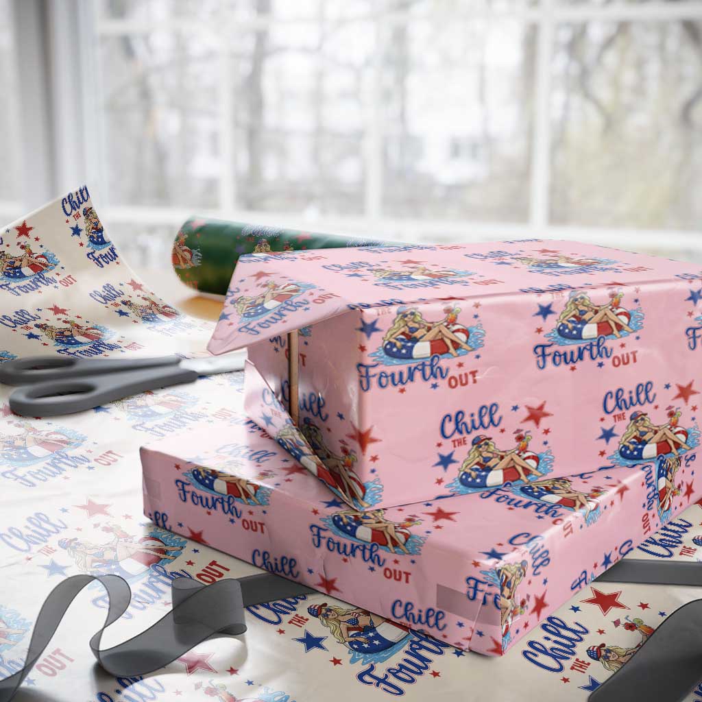 Funny Doll Face Meme 4th Of July Wrapping Paper Roll Chill The Fourth Out