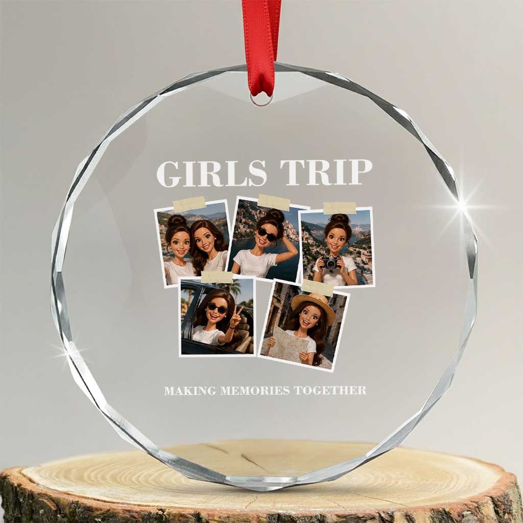 Funny Doll Face Meme Girls Trip Crystal Glass Ornament Travel Squad Bestie Gift TS12 Transparent Glass 3'' Circle Print Your Wear
