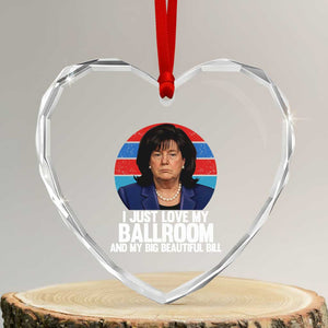 Funny Donica Lewinsky Viral Trump Meme Heart Crystal Glass Ornament Retro Big Beautiful Bill Political Roast Humor TS02 Transparent Glass 3'' Heart Print Your Wear