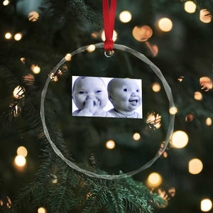 Funny Double Trouble Tuff Baby Meme Crystal Glass Ornament Viral AI Niche Baby Holding Laugh Duo Reaction TS02 Print Your Wear