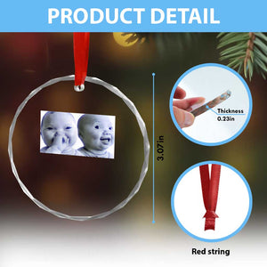 Funny Double Trouble Tuff Baby Meme Crystal Glass Ornament Viral AI Niche Baby Holding Laugh Duo Reaction TS02 Print Your Wear