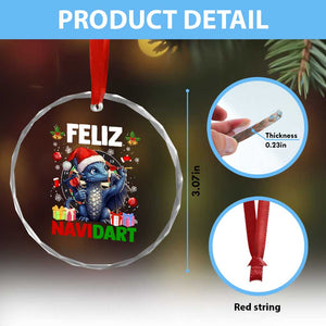 Funny Dragon Throwing Dart Christmas Gift Crystal Glass Ornament Feliz Navidart TS12 Print Your Wear