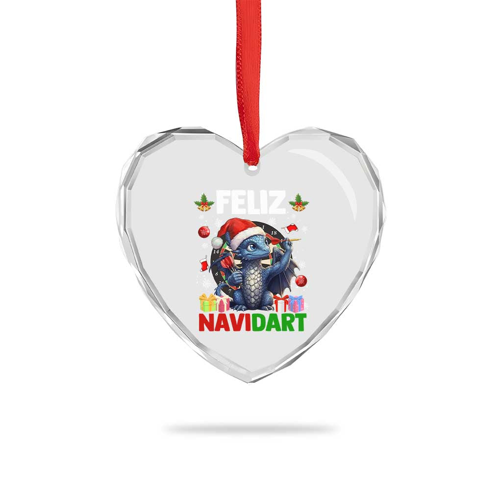 Funny Dragon Throwing Dart Christmas Gift Heart Crystal Glass Ornament Feliz Navidart TS12 Print Your Wear