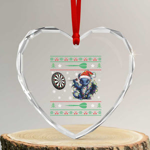 Funny Dragon Throwing Dart Heart Crystal Glass Ornament Ugly Christmas Dart Player Gift TS12 Transparent Glass 3'' Heart Print Your Wear