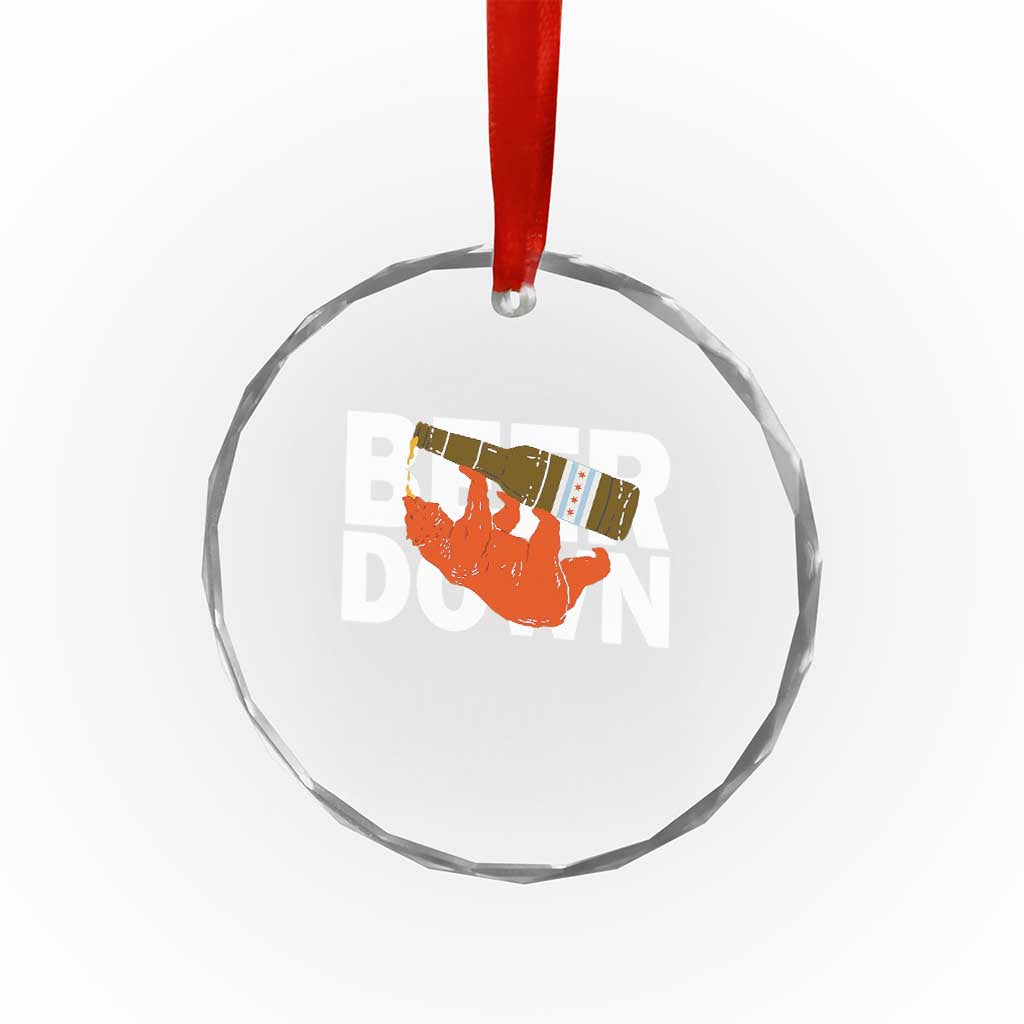 Funny Drinking Bear Beer Down Crystal Glass Ornament Tailgate Gift for Football Fans TS02 Print Your Wear