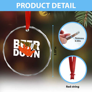 Funny Drinking Bear Beer Down Crystal Glass Ornament Tailgate Gift for Football Fans TS02 Print Your Wear